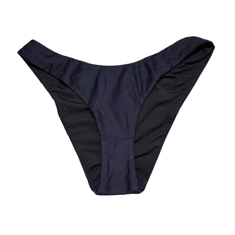 J. Crew Curved-Waist Cheeky Bikini Bottom in Navy Blue Sz S NEW‎